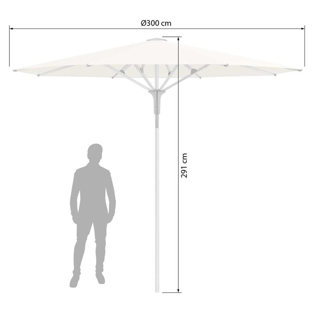 Nærbilde av parasollens midtstolpe i Midtstolpe-parasoll Fortino Pro Ø300 cm - Glatz