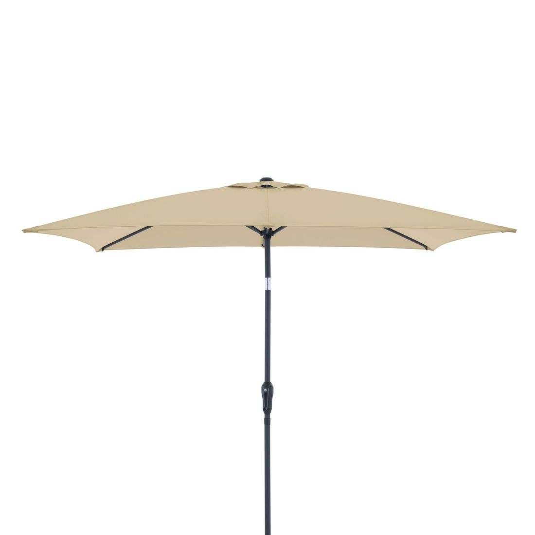 Midtstolpe-parasoll Life 250x200cm antrasitt/sand bakside