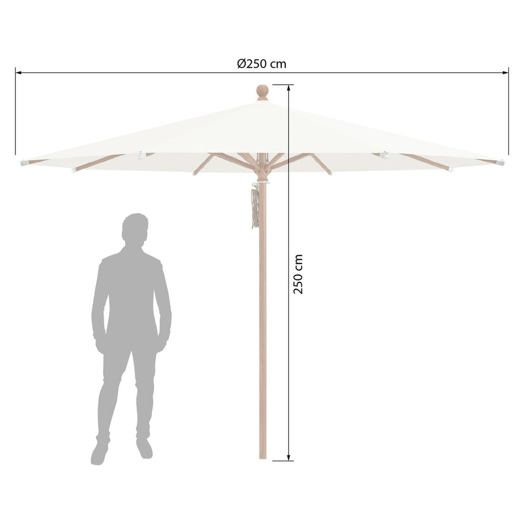 Nærbilde av stoff på Midtstolpe-parasoll Piazza natur/off white - Glatz