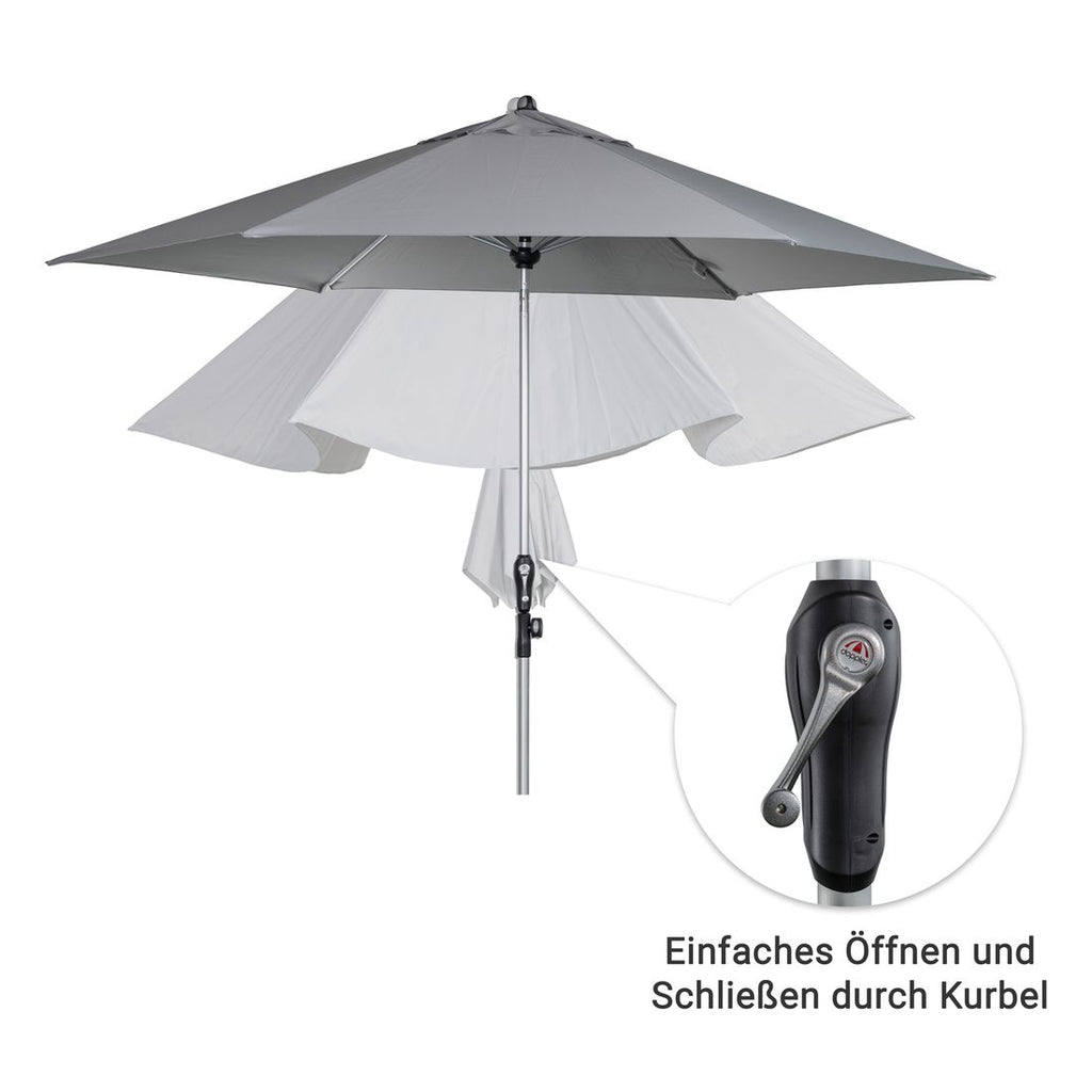 Midtstolpe-parasoll Profi Ø320cm off-white - Doppler nærbilde av sveiv