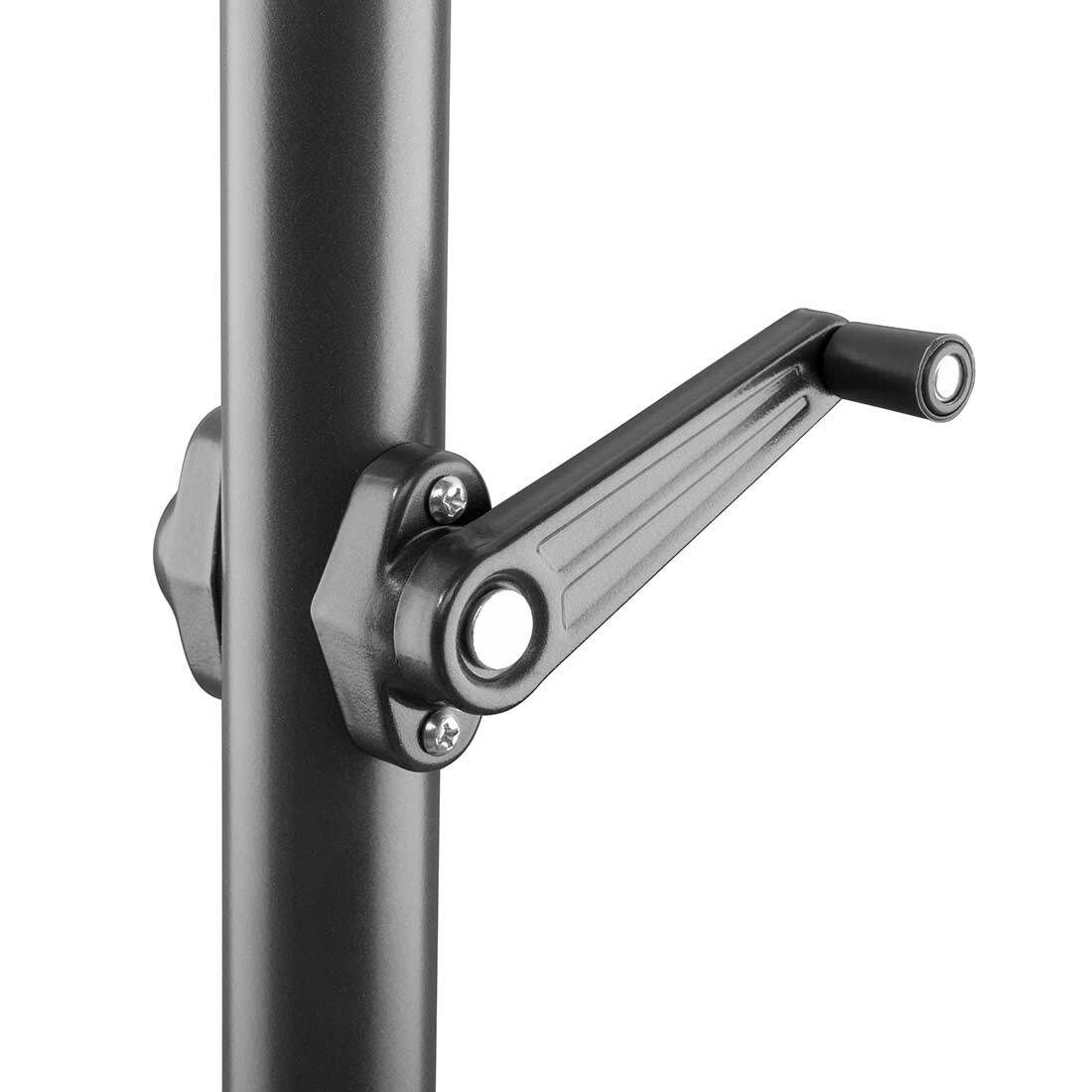 Midtstolpe-parasoll Salerno 300x150cm i anthrazit/natur farge