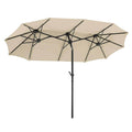 Midtstolpe-parasoll Salerno 300x150cm forfra med møbeltrekk