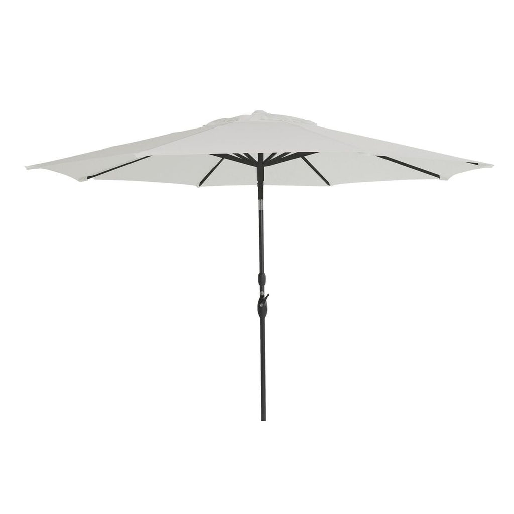 Midtstolpe-parasoll Savaneta Ø300cm svart/hvit forfra