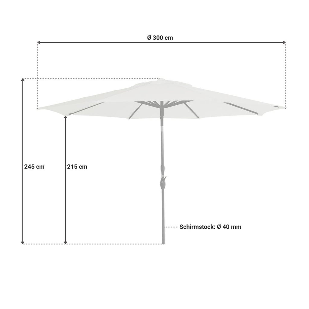 Detalj av Midtstolpe-parasoll Savaneta Ø300cm svart/hvit stoff