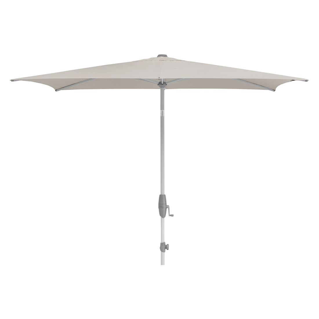 Midtstolpe-parasoll Shell Turn 250x200 cm lysgrå bakside