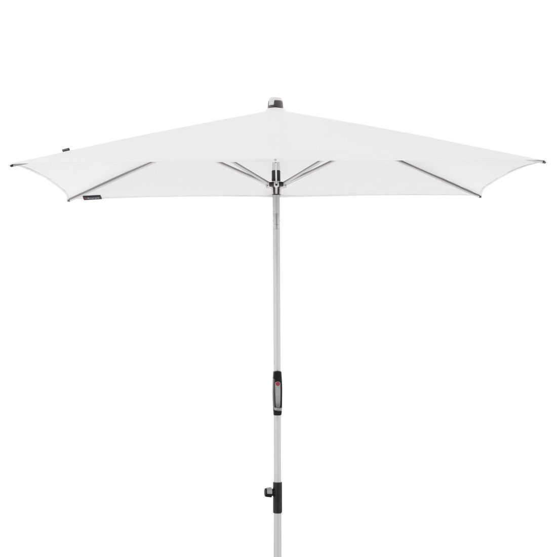 Midtstolpe-parasoll Silver 230x150 cm hvit forfra