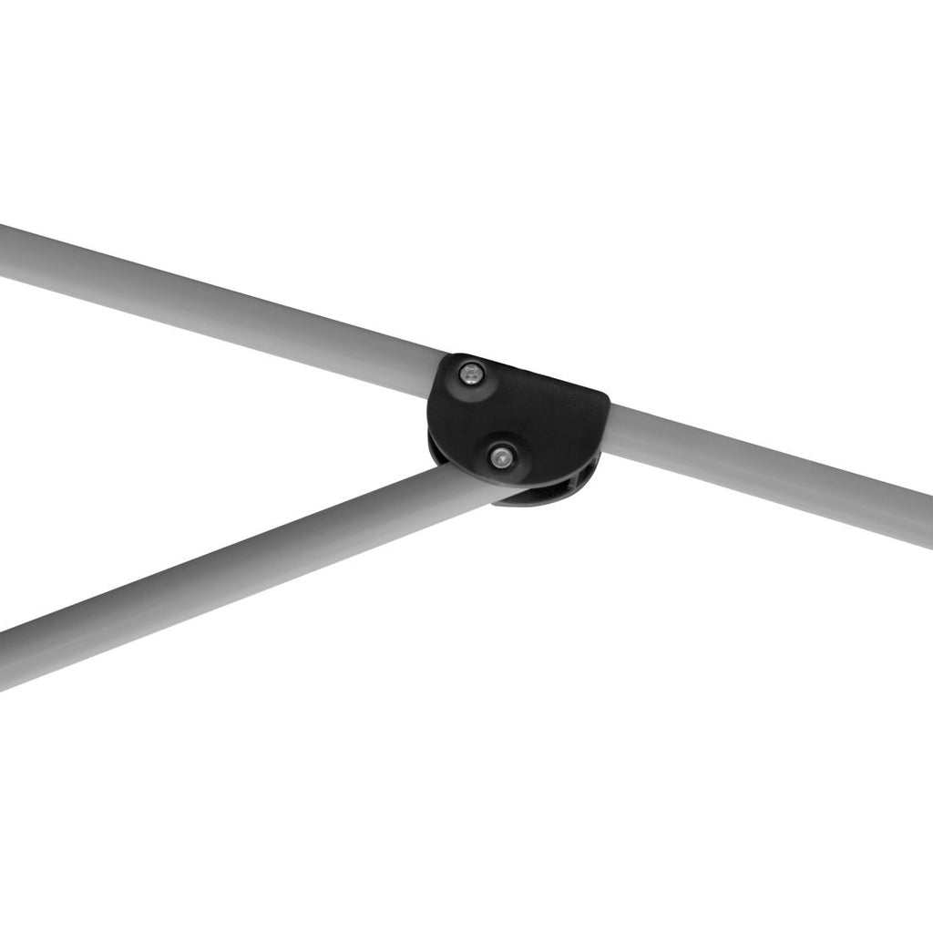 Midtstolpe-parasoll Silver 230x150 cm hvit stoffdetalj
