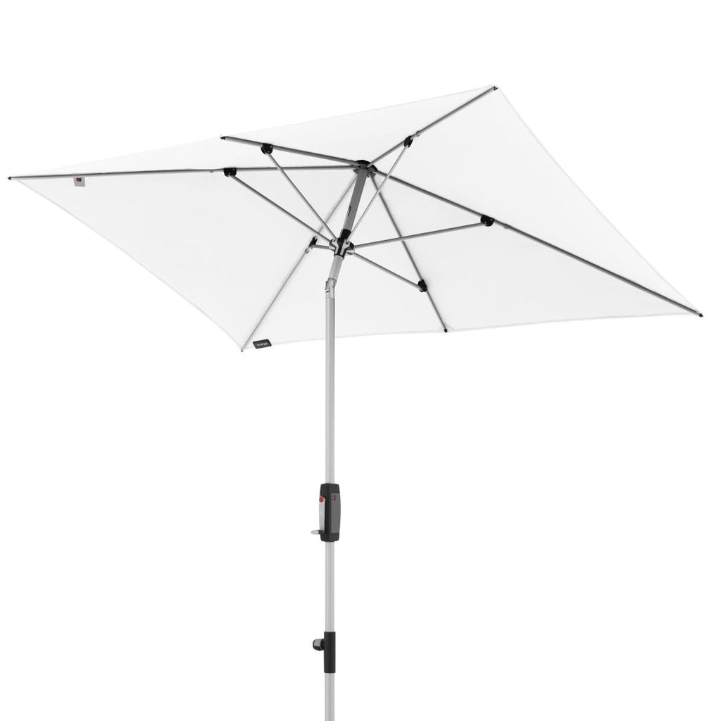 Midtstolpe-parasoll Silver 230x150 cm hvit bakside