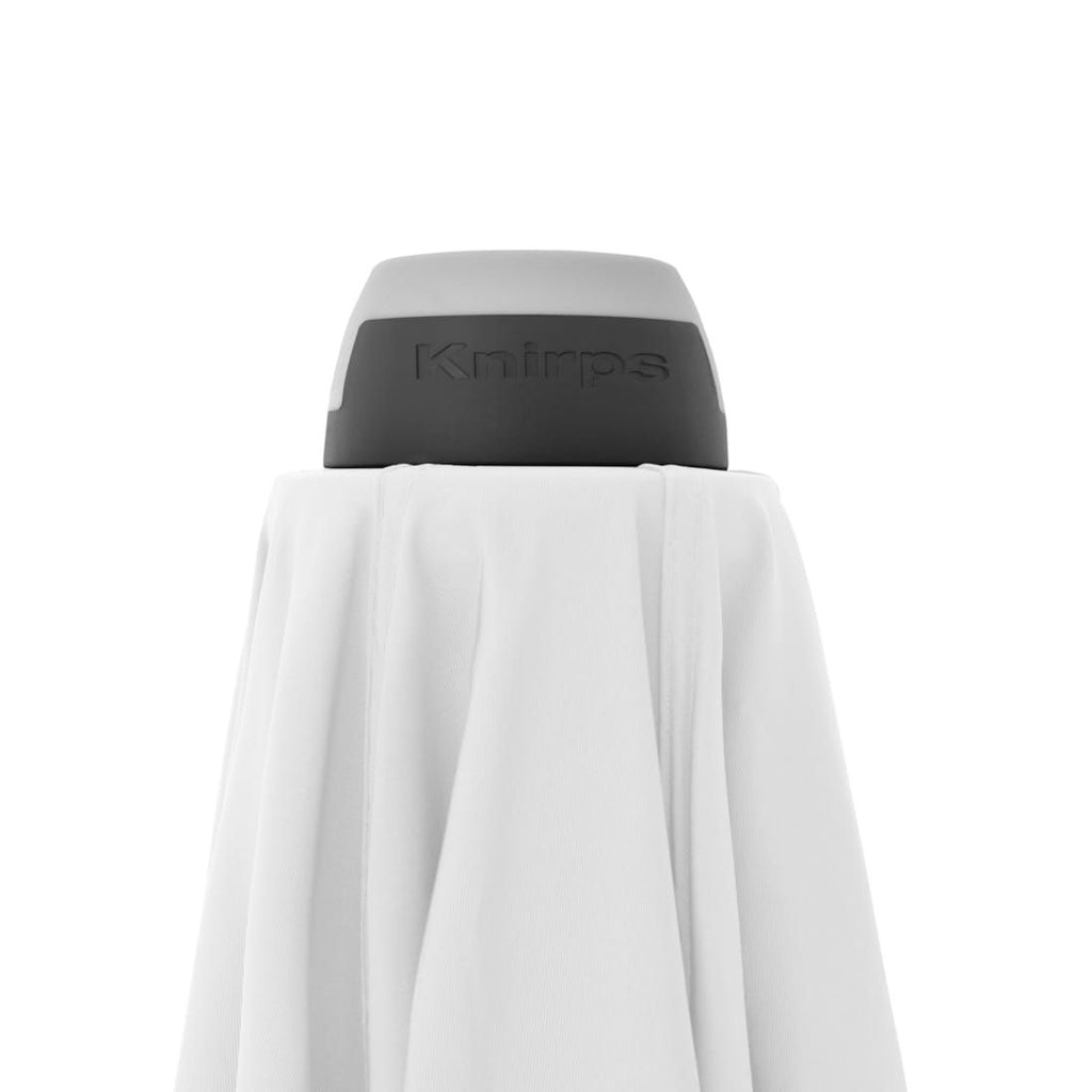 Nærbilde av sveivmekanisme på Midtstolpe-parasoll Silver 230x150 cm hvit