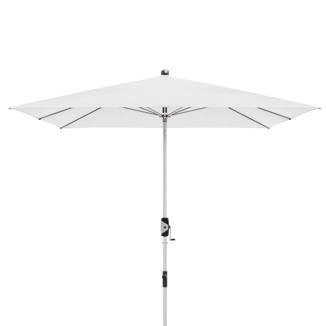 Midtstolpe-parasoll Silver 240x240cm hvit forfra