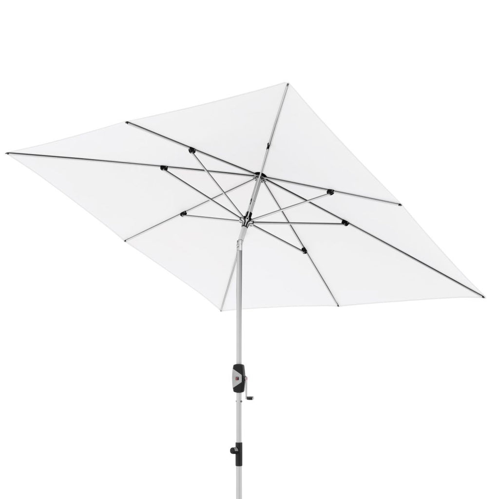 Detalj av Midtstolpe-parasoll Silver 240x240cm hvit ramme