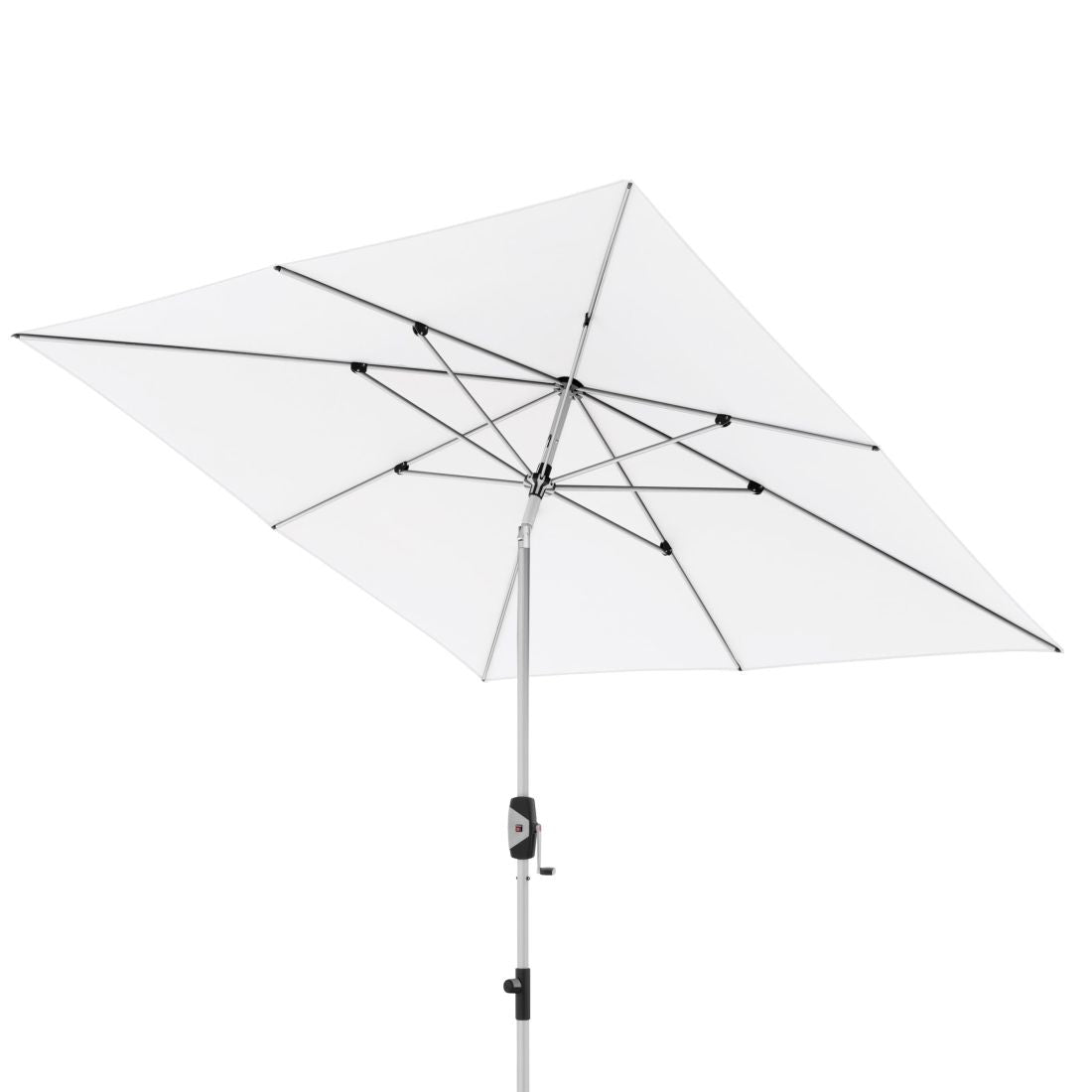 Detalj av Midtstolpe-parasoll Silver 240x240cm hvit ramme