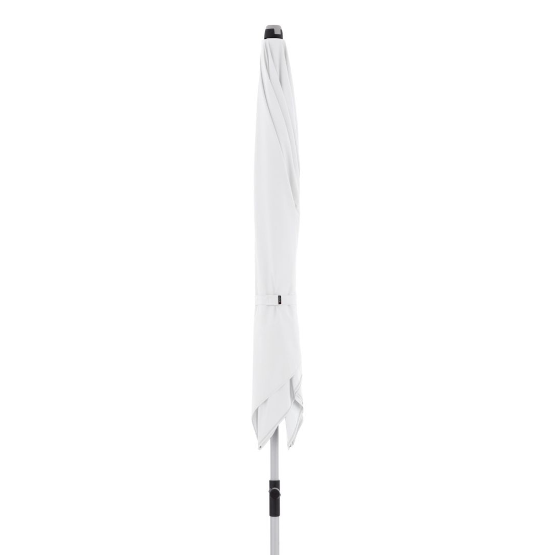 Nærbilde av stoff på Midtstolpe-parasoll Silver 240x240cm hvit