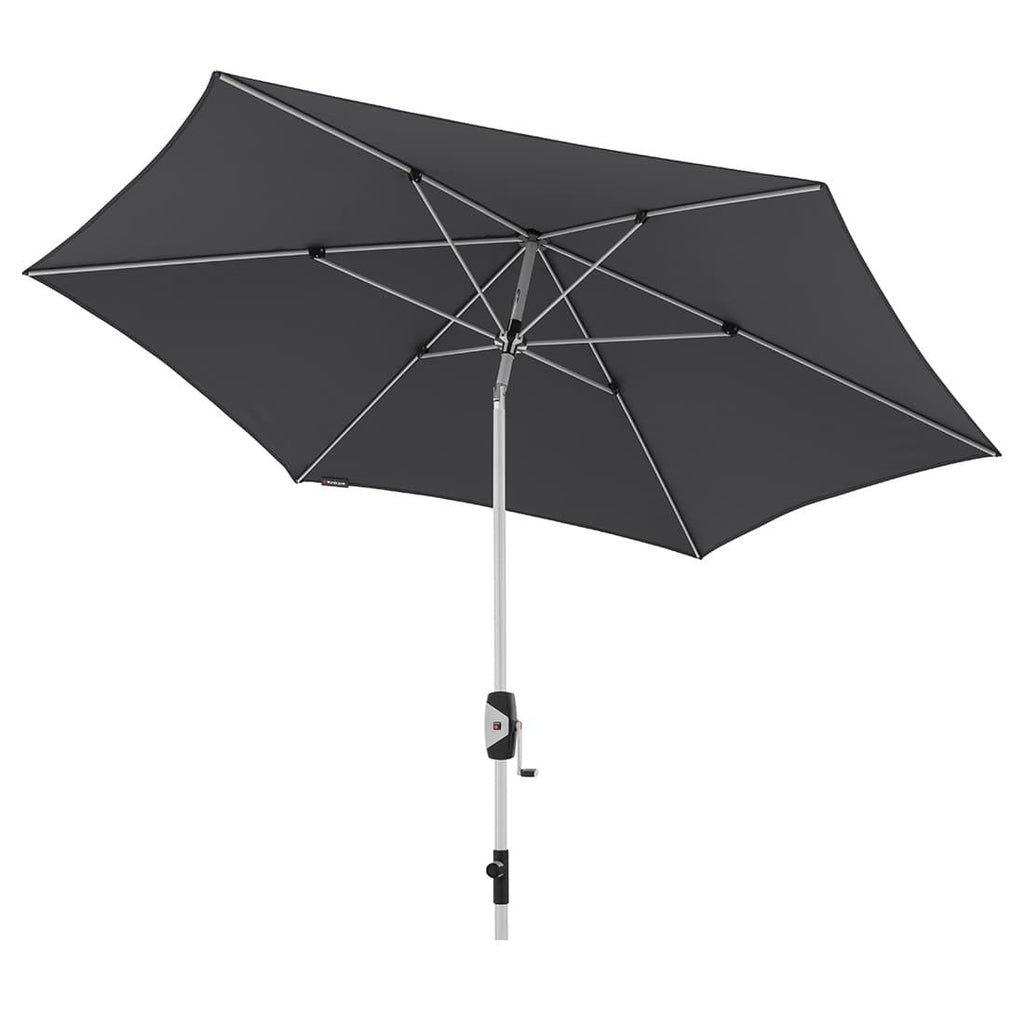 Midtstolpe-parasoll Silver Ø290cm mørkegrå bakside