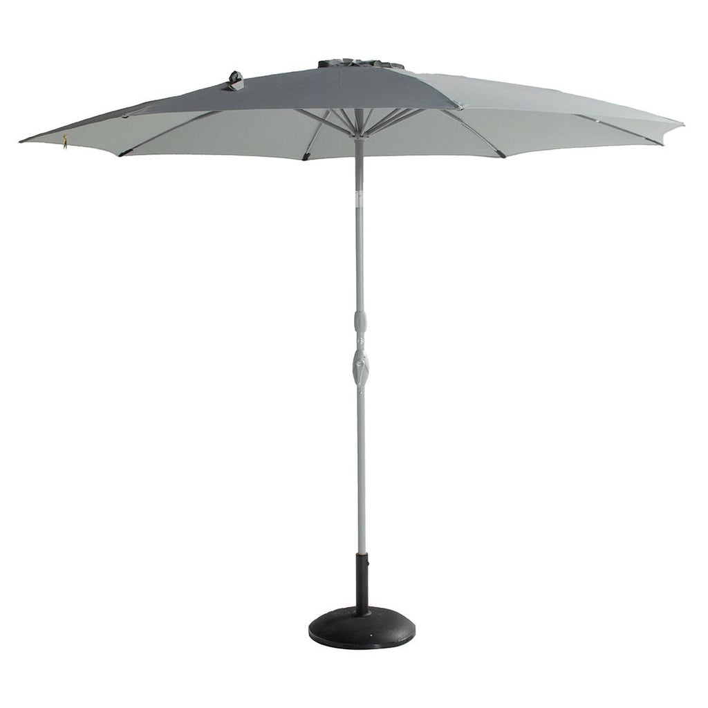 Midtstolpe-parasoll Sophie+ Ø300 cm svart/grå polyester Hartman sett forfra