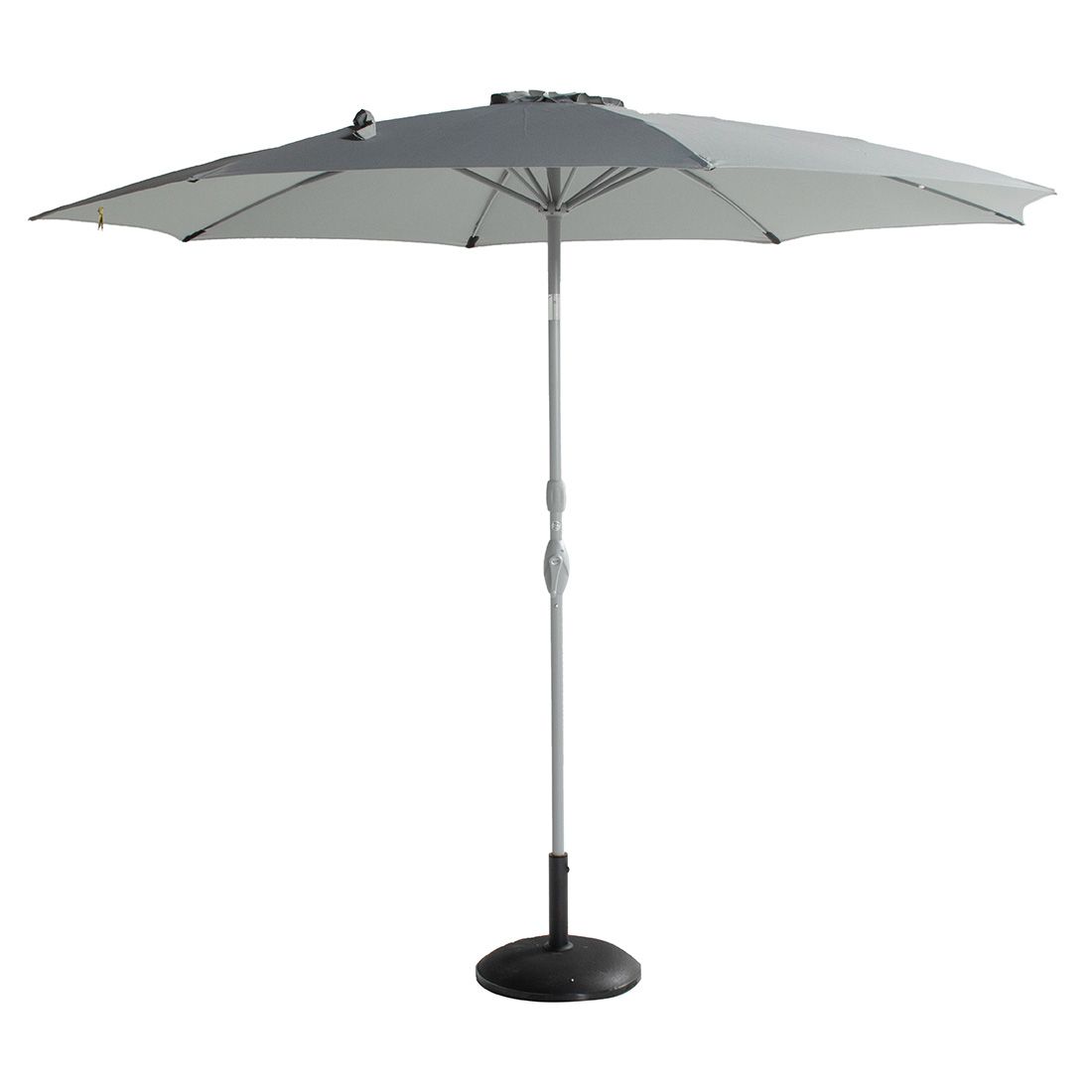 Midtstolpe-parasoll Sophie+ Ø300 cm svart/grå polyester Hartman sett forfra