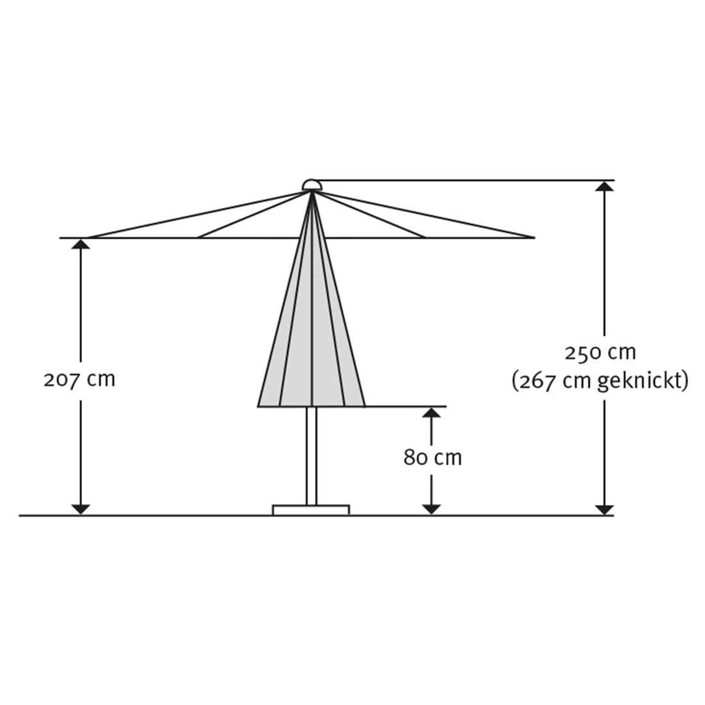 Midtstolpe-parasoll Venedig Ø270cm polyester Schneider detalj av stoff