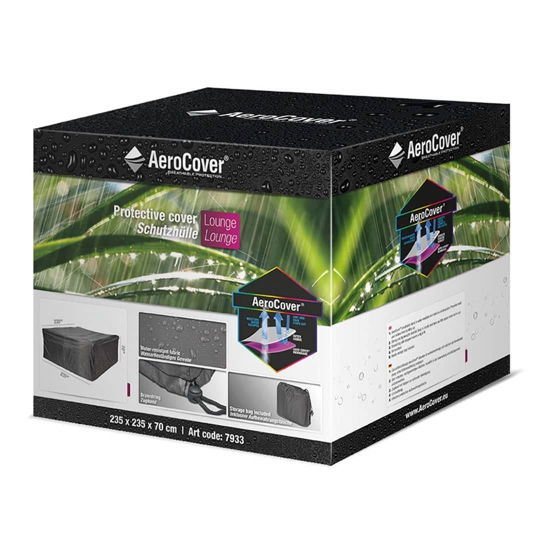 Møbeltrekk til sittegruppe 235x235x70 cm polyester - AeroCover sett fra siden