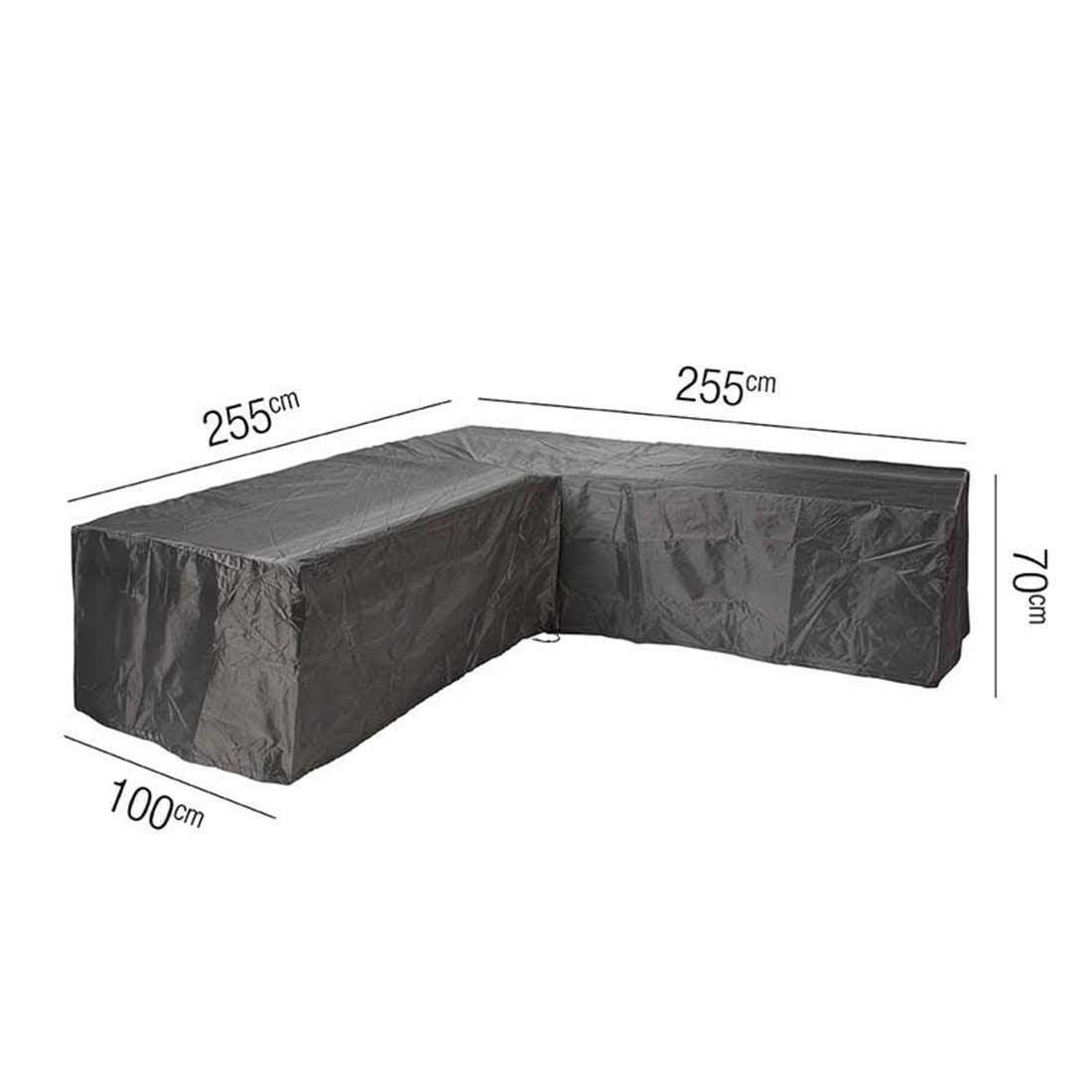 Møbeltrekk for hjørnesofa ute 255x255x100x70 cm - AeroCover bakside
