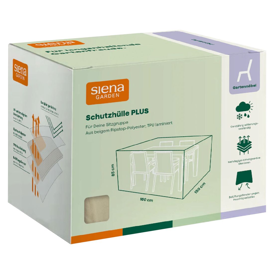 Detalj av materiale på Møbeltrekk til sittegruppe Plus 160x150x85 cm - Siena Garden