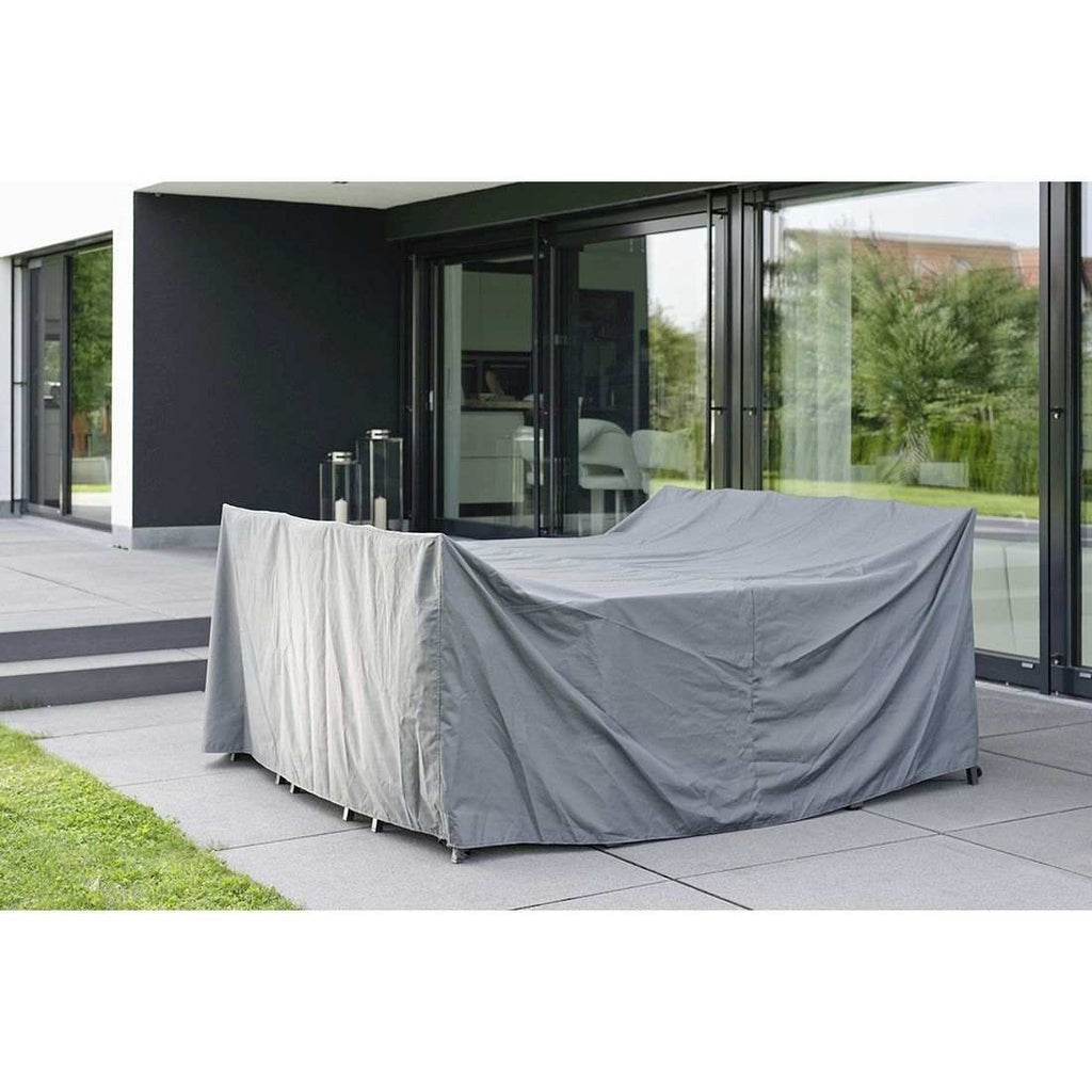 Møbeltrekk til sittegruppe 200x150x90 cm grå polyester detalj av stoff