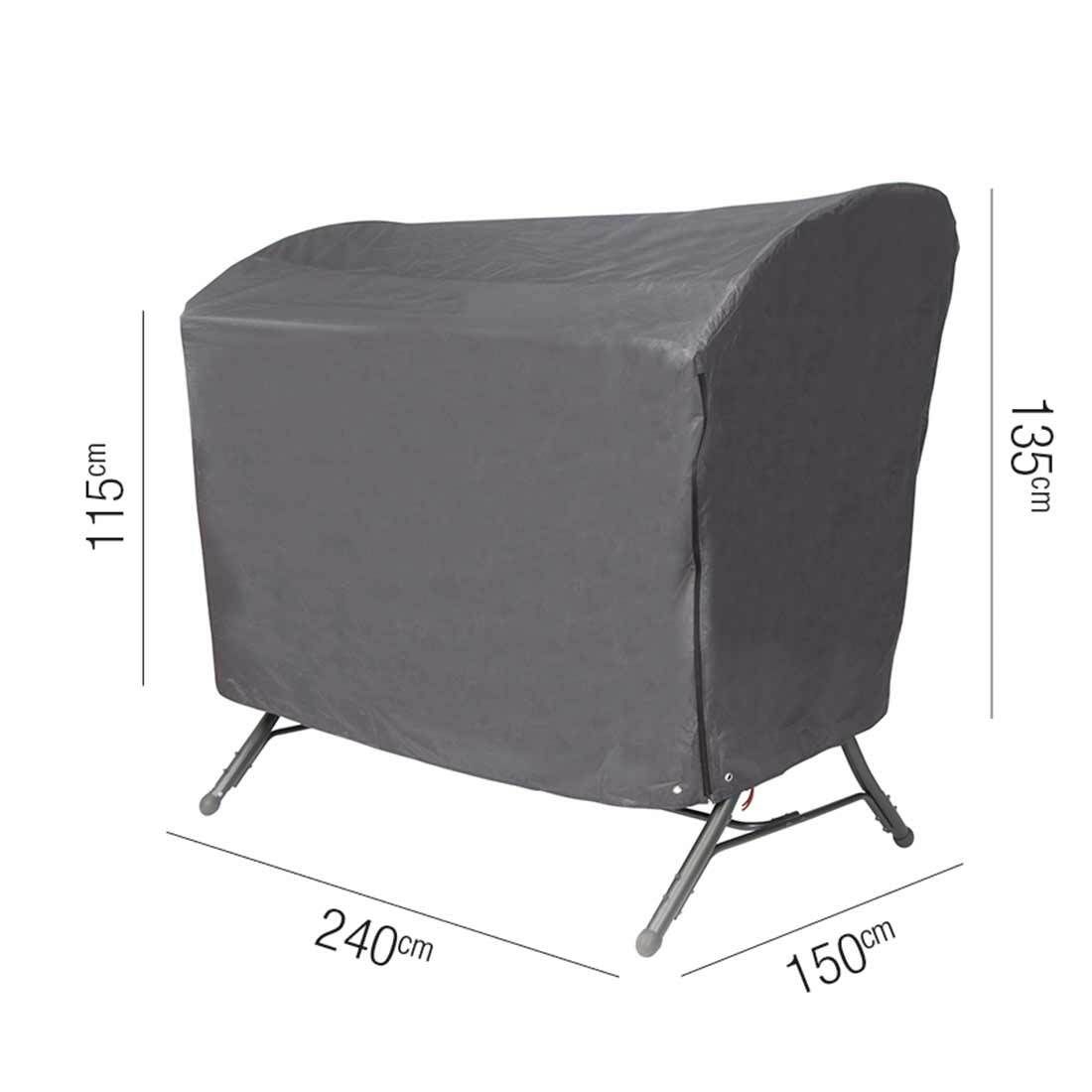 Møbeltrekk til hagehuske 240x150x135/115 cm antrasitt - bakside