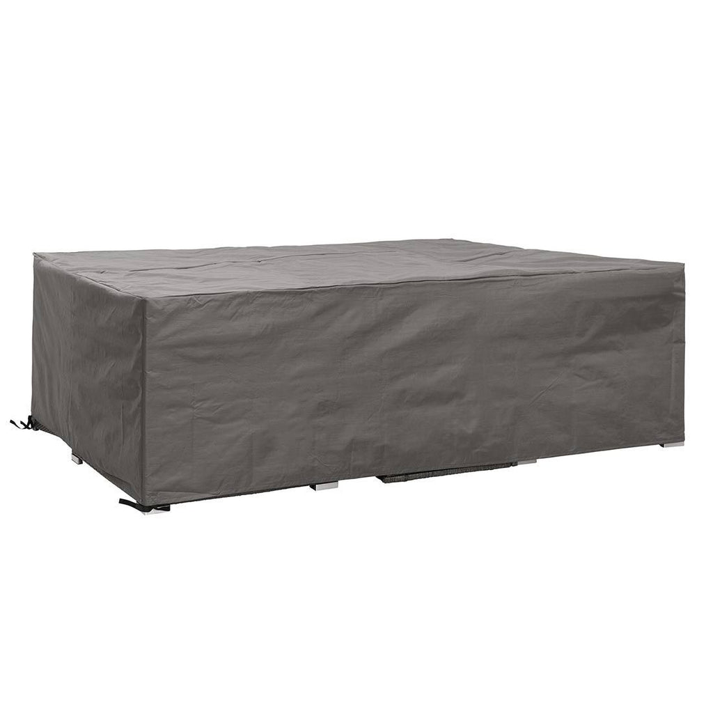 Møbeltrekk til spise-loungesett 280x230x85 cm grå forfra