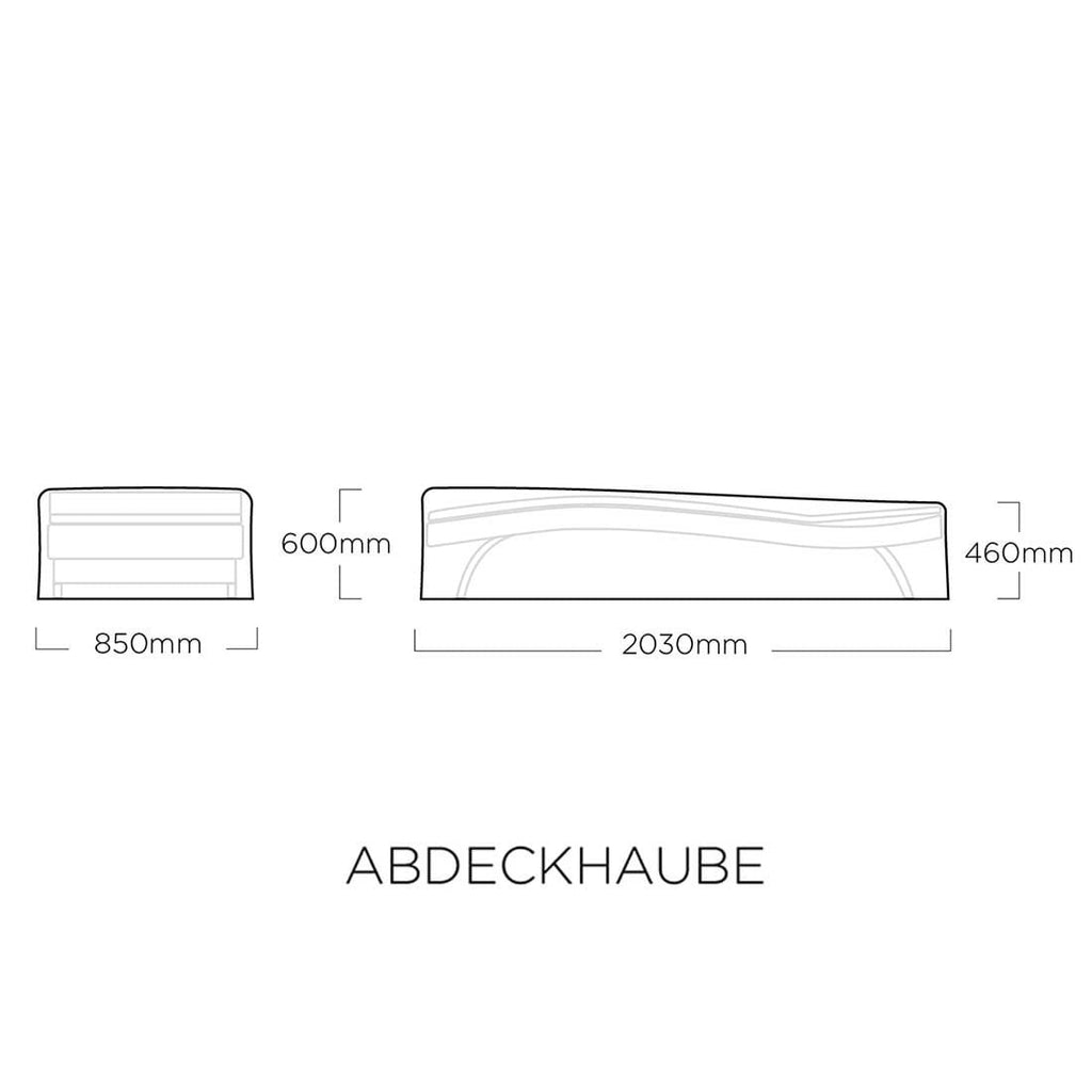 Nærbilde av stoff på møbeltrekk til solseng 85x204x46/60 cm Kettler