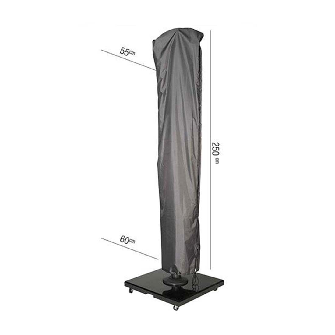 Baksiden av møbeltrekk for fritthengende parasoll 300x300cm antrasitt - AeroCover