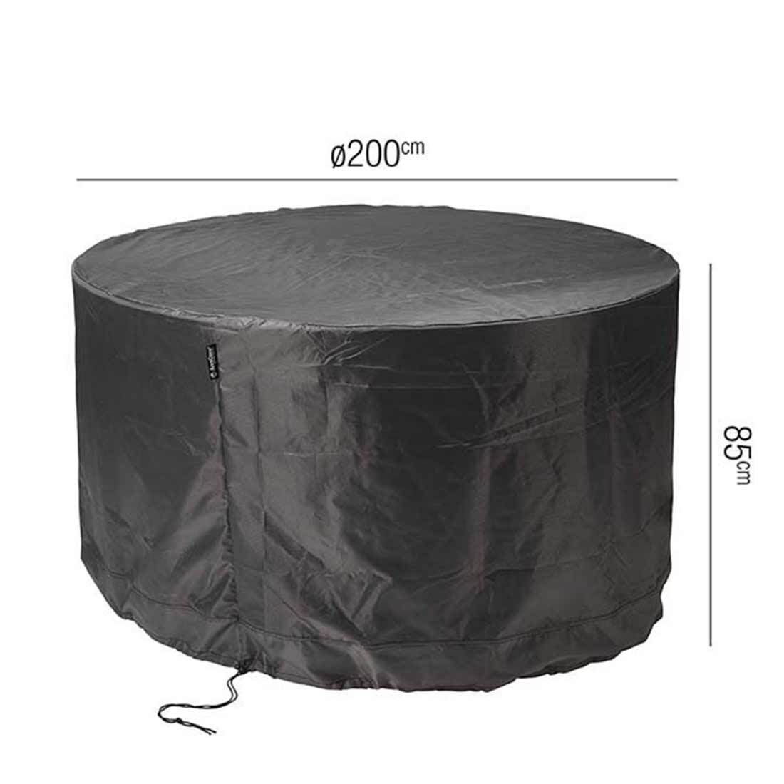 Møbeltrekk til sittegruppe Ø200x85 cm antrasitt AeroCover bakside