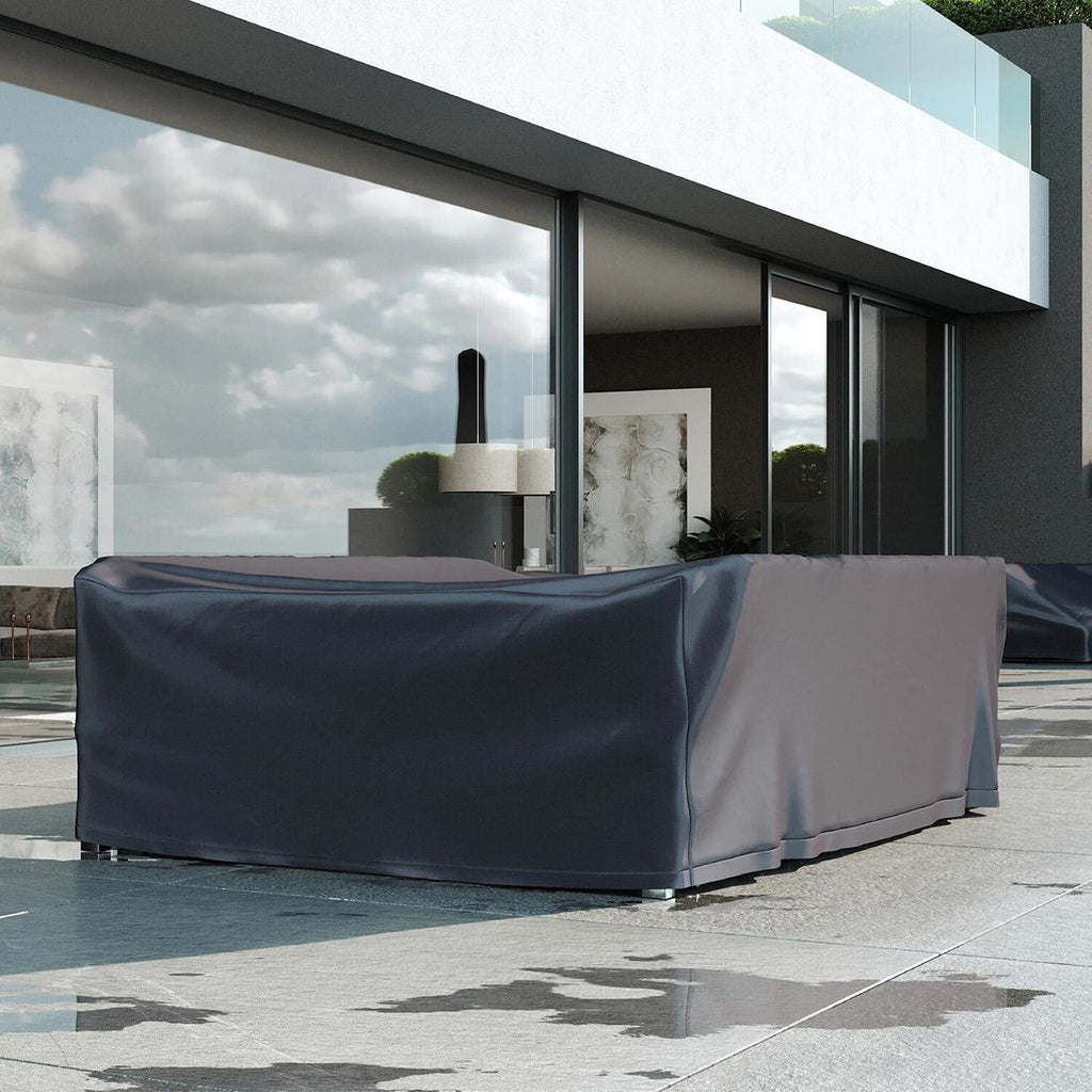 Detalj av materiale på møbeltrekk til sittegruppe 220x190x85 cm grå - AeroCover