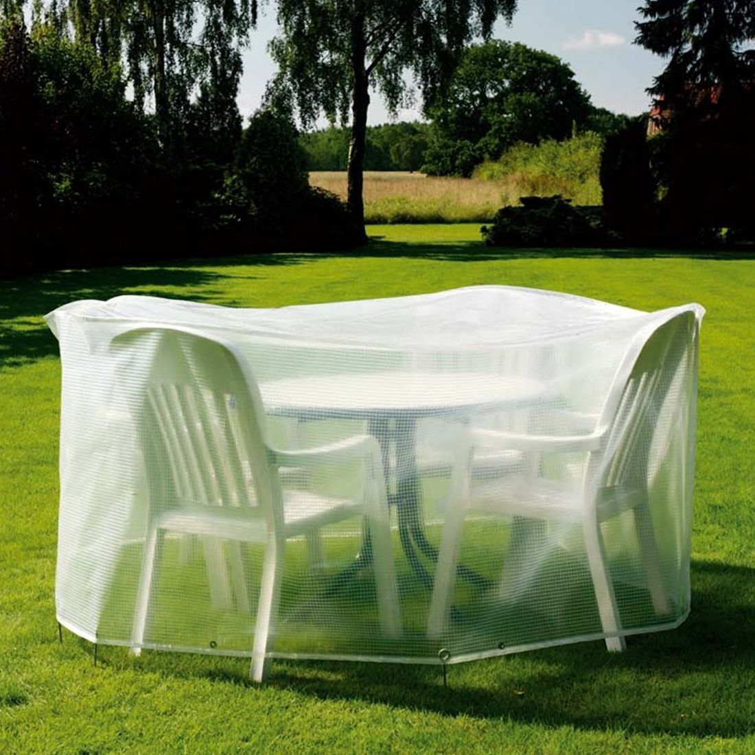 Møbeltrekk til sittegruppe Ø200x90 cm, plast - Heinemeyer sett forfra