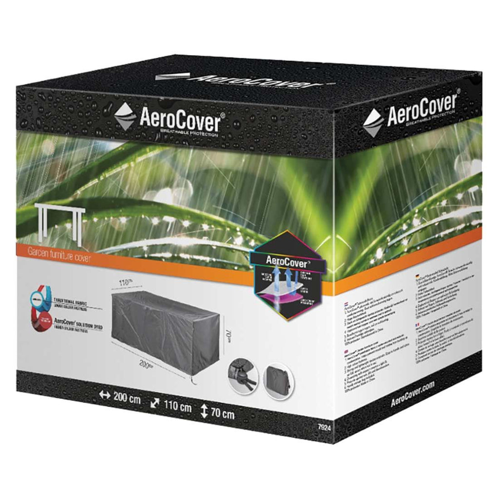 Montert bordtrekk til hagebord 200x110x70 cm antrasitt AeroCover på terrasse