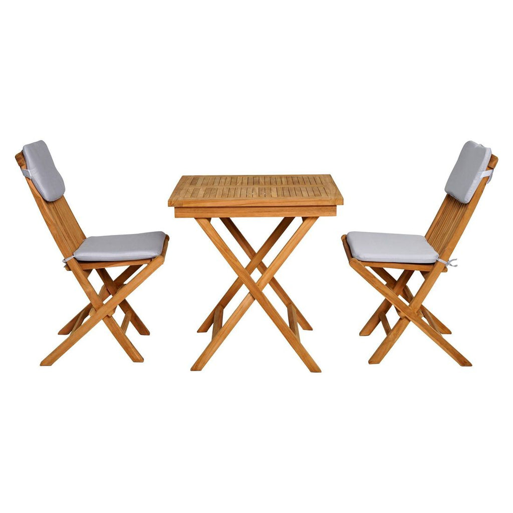 Montert Hagemøbelsett Bristol 2 plasser teak 70x70 cm