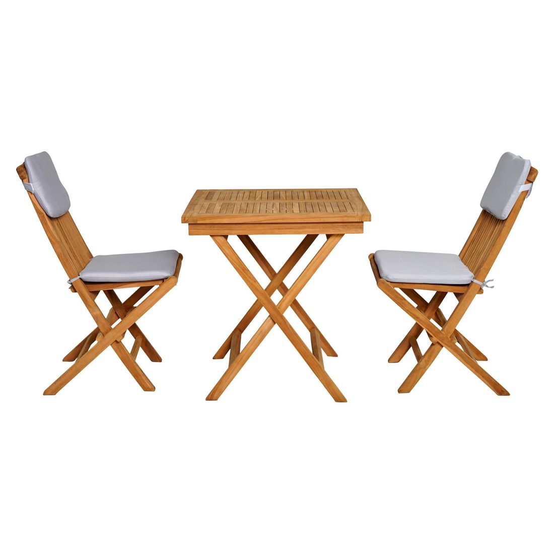 Montert Hagemøbelsett Bristol 2 plasser teak 70x70 cm