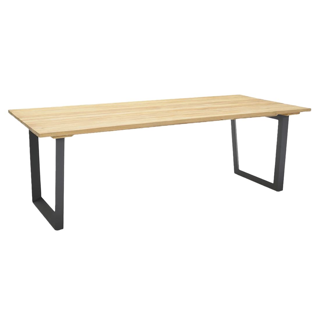 Montert spise-loungesett Jimmy aluminium/teak 216x98,5 cm