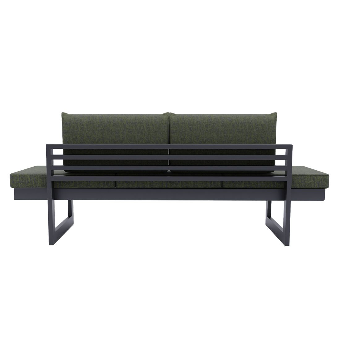 Montert Spisesofa ute New Holly justerbar aluminium på terrasse