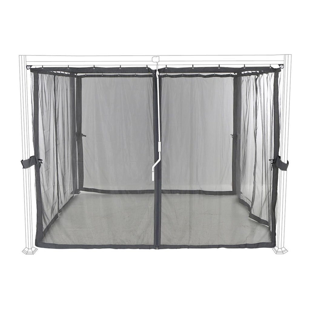 Myggnett Florenz pergola 300x300 cm polyester grå front