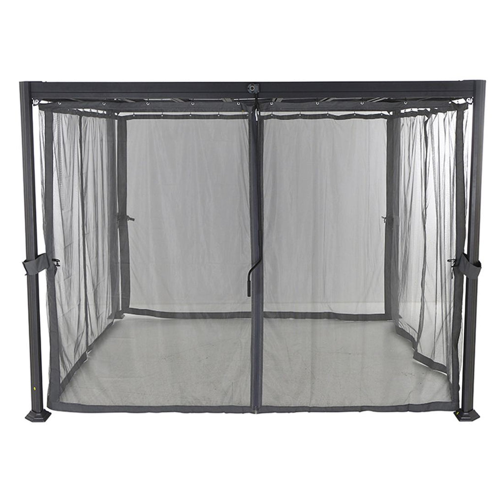 Myggnett Florenz pergola 300x300 cm polyester grå detalj