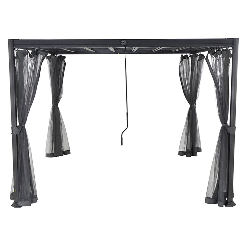 Myggnett Florenz pergola 300x300 cm polyester grå montert
