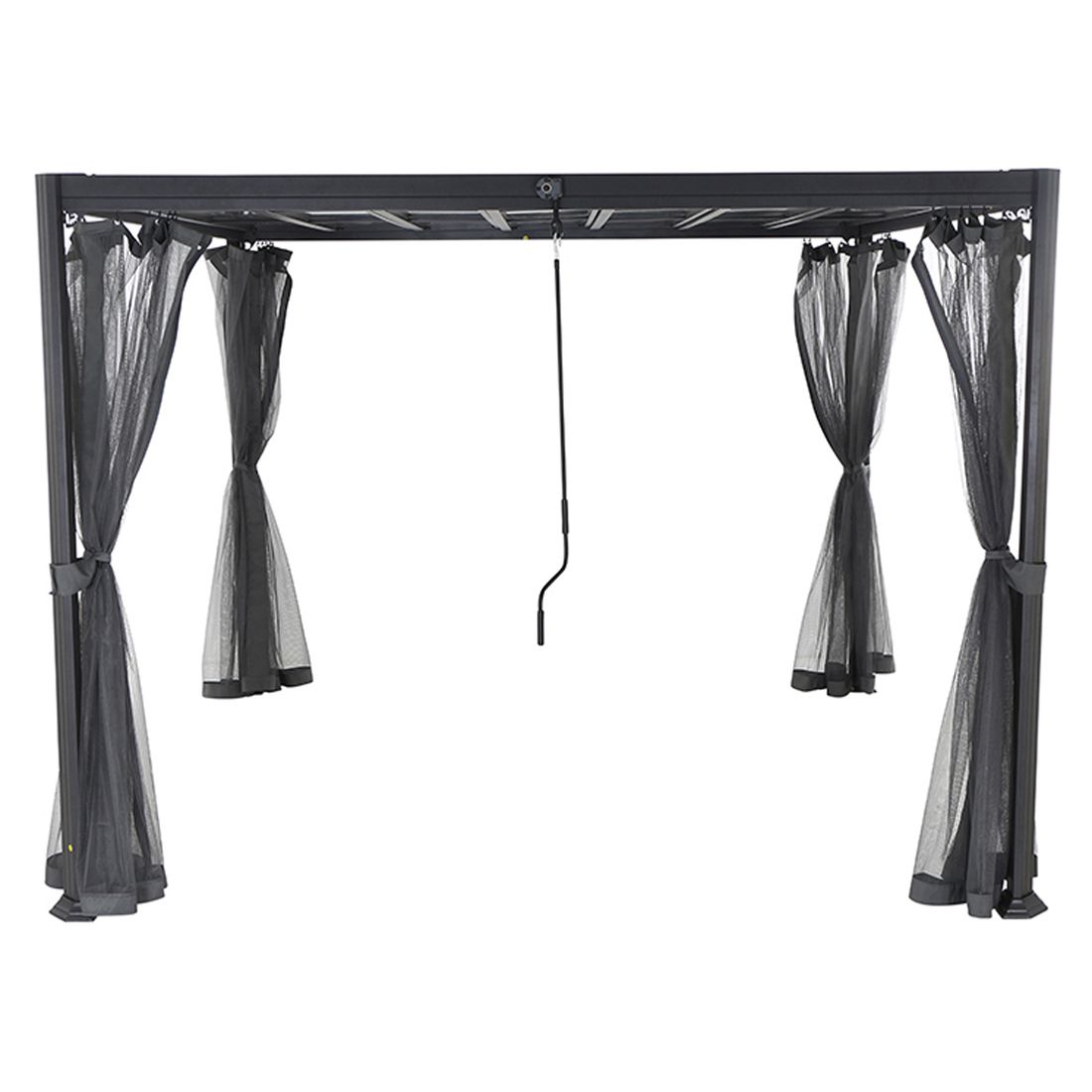 Myggnett Florenz pergola 300x300 cm polyester grå montert