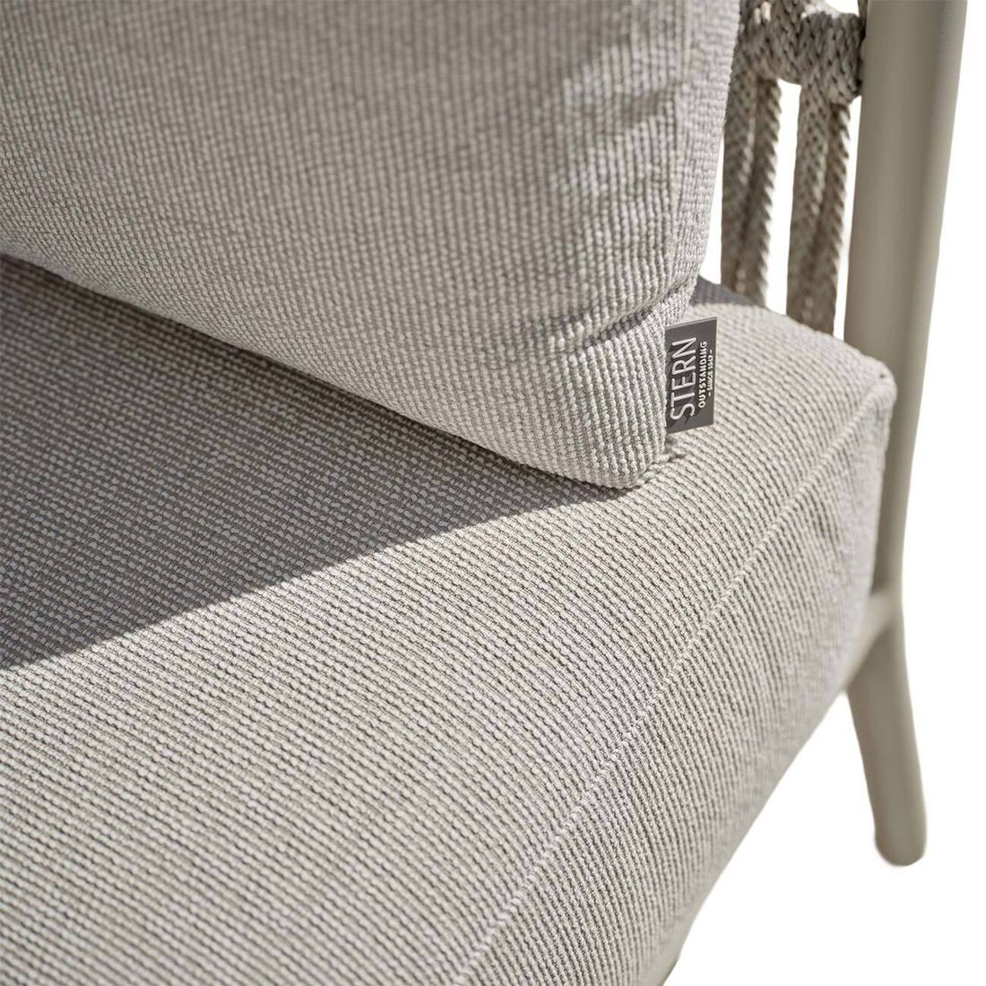 Nærbilde av Sunbrella sitteflate på Chaiselongue lounge Romy