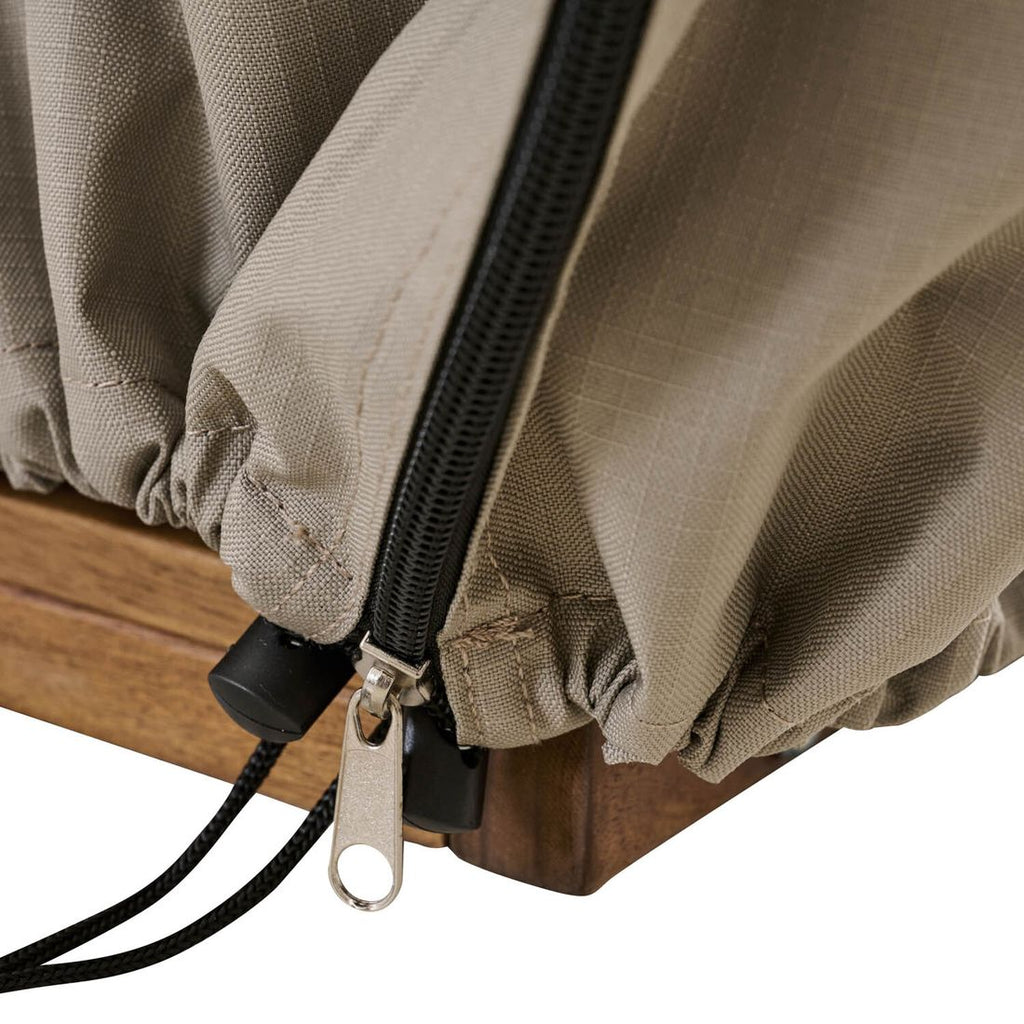 Nærbilde av tekstil på møbeltrekk til strandkurv 150x105x165 cm beige