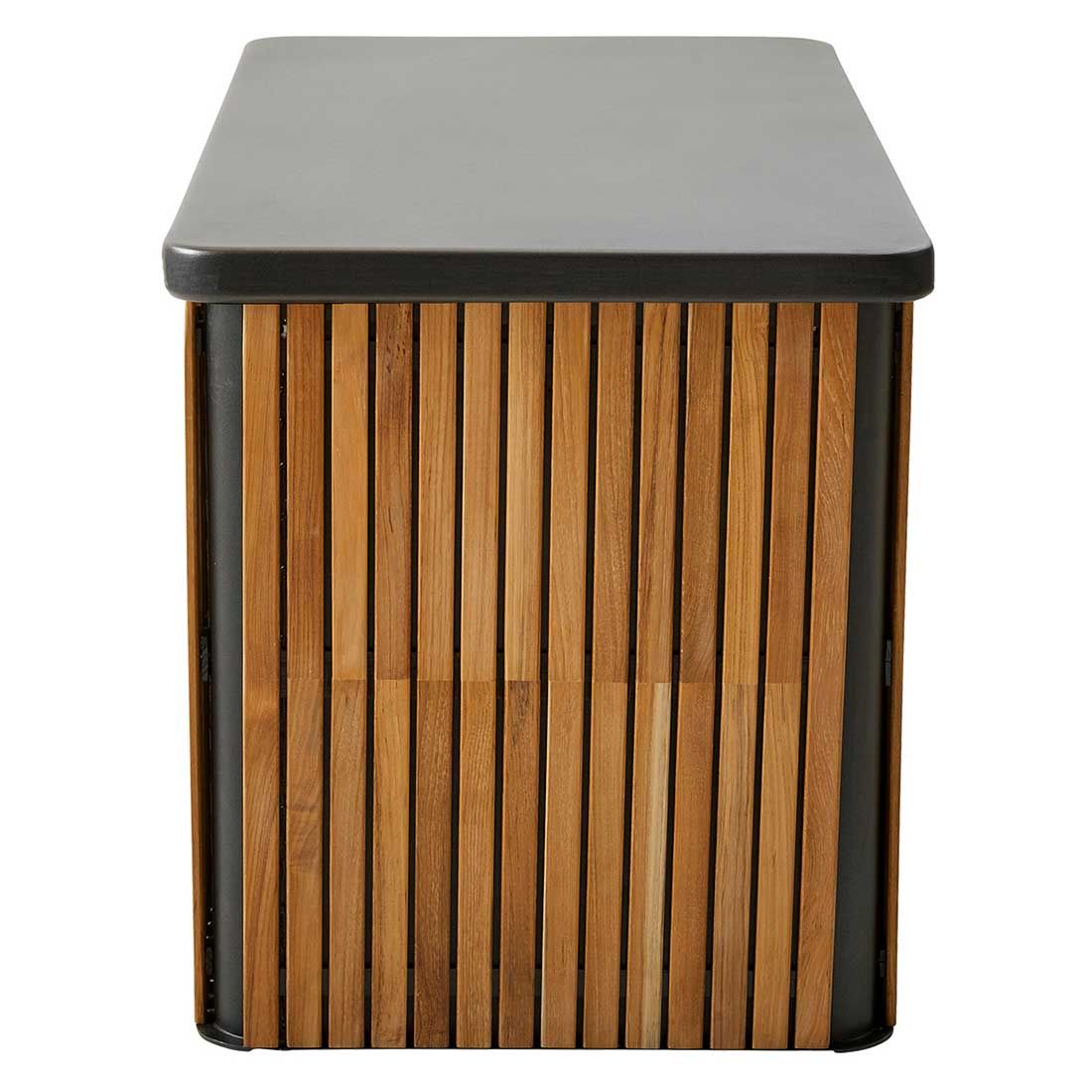 Oppbevaringsboks ute Combine liten teak/aluminium 116 cm detalj av teak