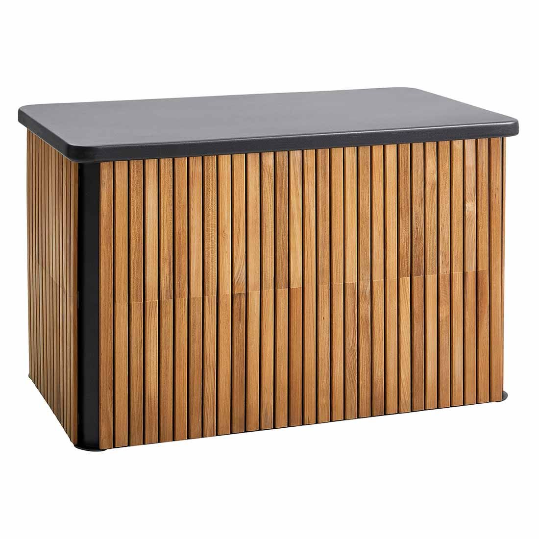 Oppbevaringsboks ute Combine liten teak/aluminium 116 cm front