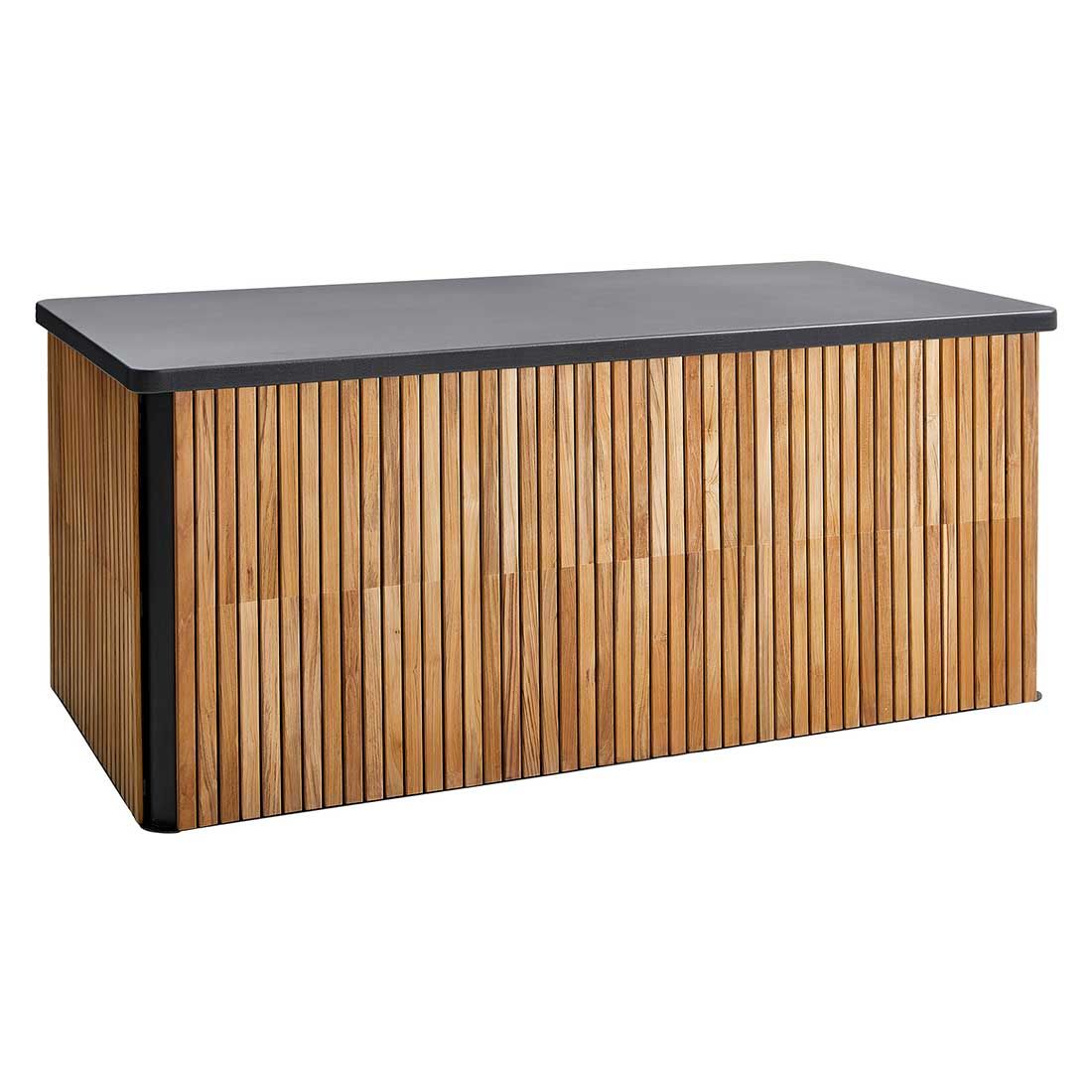 Oppbevaringsboks ute Combine stor teak/aluminium 180 cm forfra