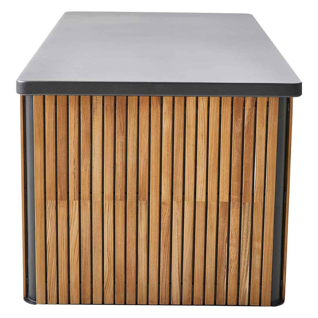 Detalj av teak og aluminium på Oppbevaringsboks ute Combine stor
