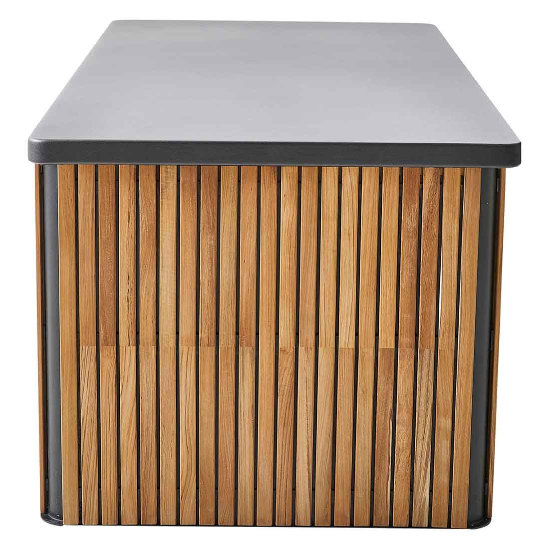 Detalj av teak og aluminium på Oppbevaringsboks ute Combine stor