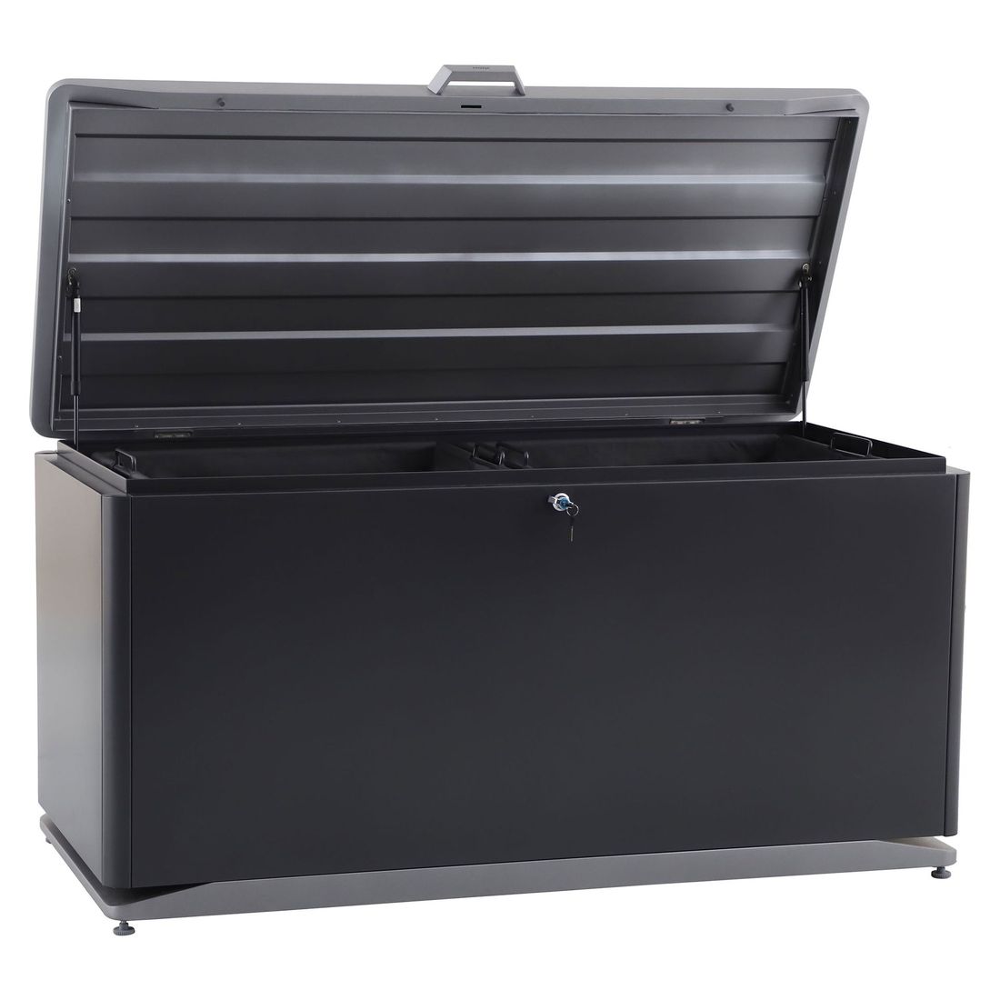 Oppbevaringsboks ute Elegano aluminium 160x72x80 cm forfra