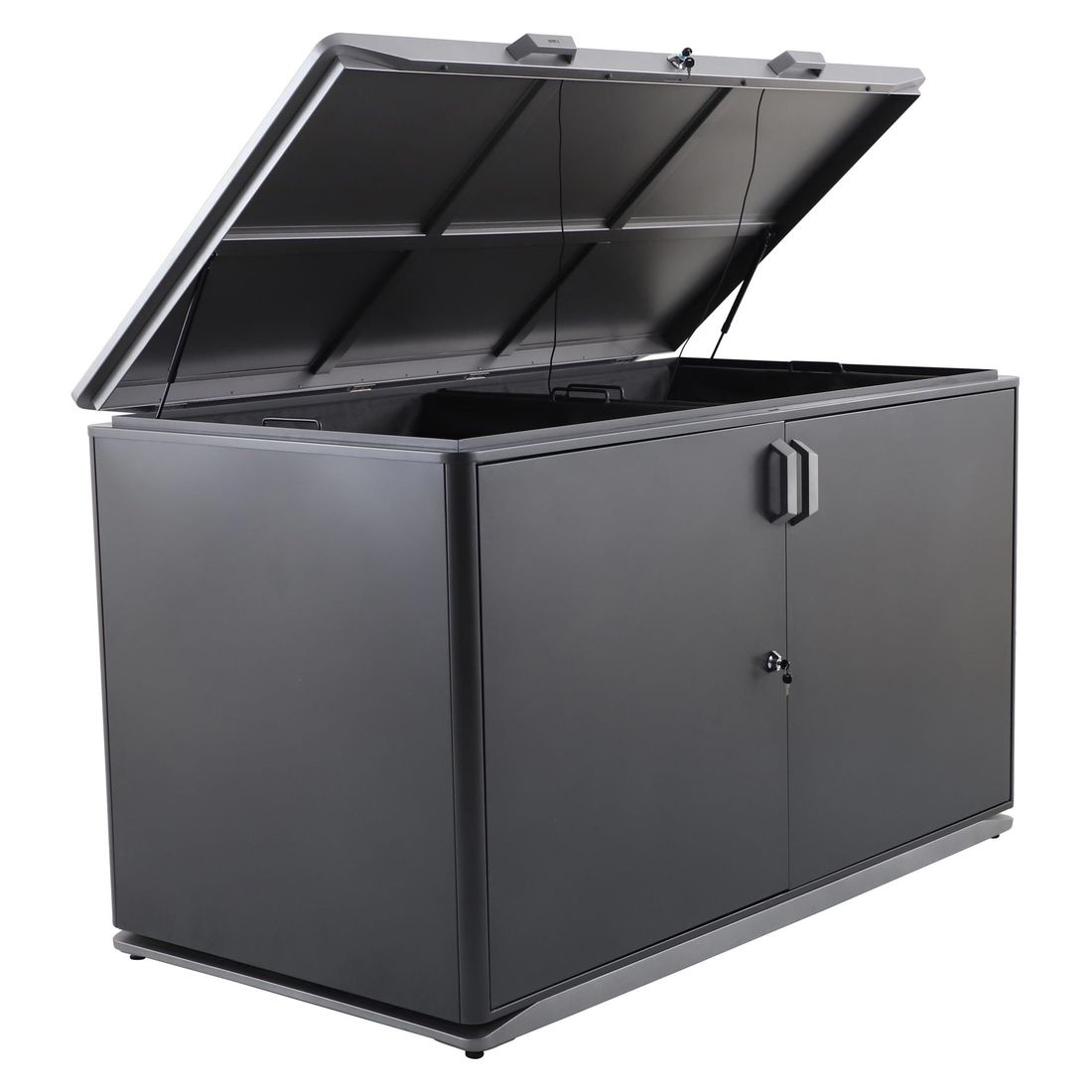 Oppbevaringsboks ute Elegano aluminium 206x110x122 cm fra MWH i grafittfarge